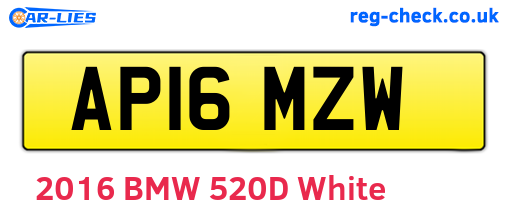 AP16MZW are the vehicle registration plates.
