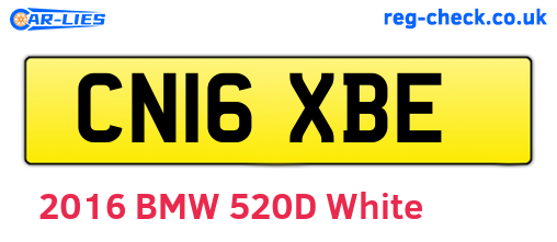 CN16XBE are the vehicle registration plates.