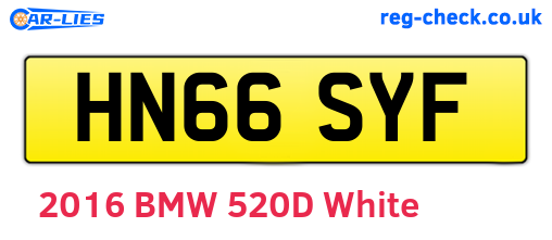 HN66SYF are the vehicle registration plates.