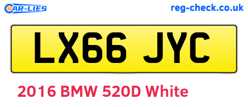 LX66JYC are the vehicle registration plates.