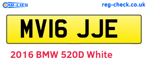 MV16JJE are the vehicle registration plates.