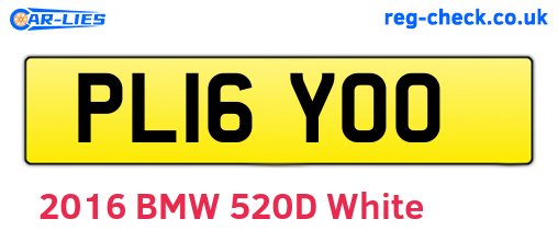 PL16YOO are the vehicle registration plates.