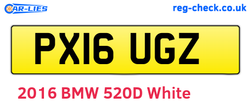 PX16UGZ are the vehicle registration plates.