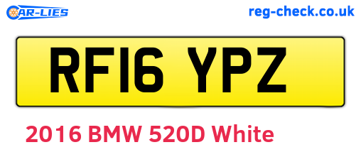 RF16YPZ are the vehicle registration plates.