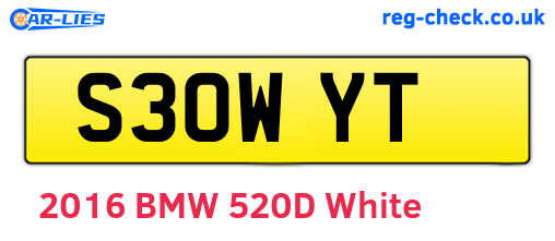 S30WYT are the vehicle registration plates.