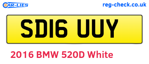 SD16UUY are the vehicle registration plates.