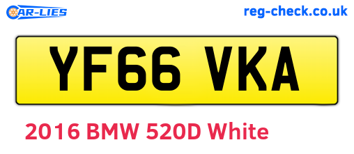YF66VKA are the vehicle registration plates.