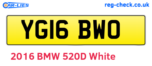 YG16BWO are the vehicle registration plates.