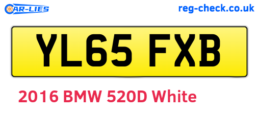 YL65FXB are the vehicle registration plates.