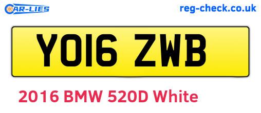 YO16ZWB are the vehicle registration plates.