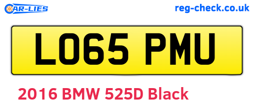 LO65PMU are the vehicle registration plates.