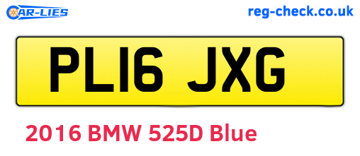 PL16JXG are the vehicle registration plates.