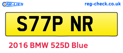S77PNR are the vehicle registration plates.