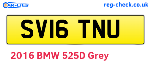 SV16TNU are the vehicle registration plates.