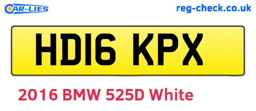 HD16KPX are the vehicle registration plates.