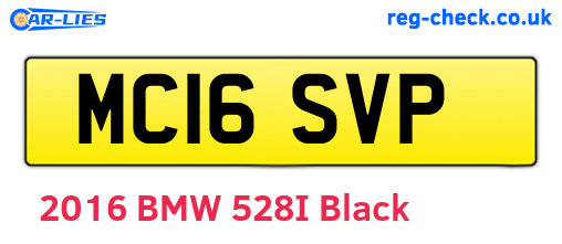 MC16SVP are the vehicle registration plates.