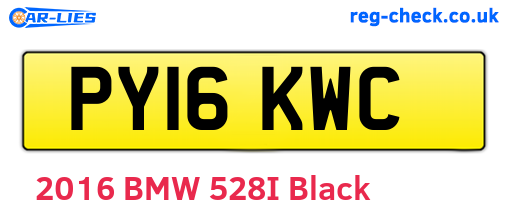PY16KWC are the vehicle registration plates.
