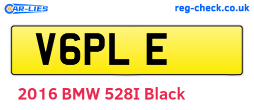 V6PLE are the vehicle registration plates.