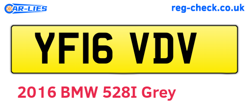 YF16VDV are the vehicle registration plates.