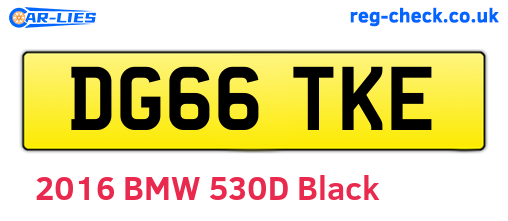 DG66TKE are the vehicle registration plates.