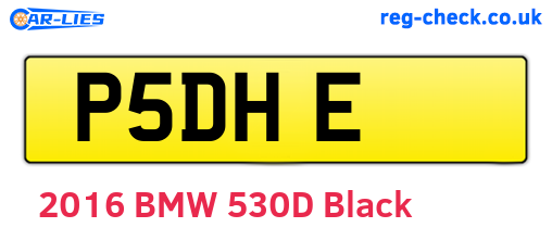 P5DHE are the vehicle registration plates.