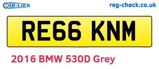 RE66KNM are the vehicle registration plates.