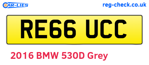 RE66UCC are the vehicle registration plates.