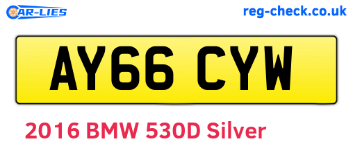 AY66CYW are the vehicle registration plates.