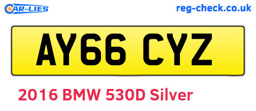 AY66CYZ are the vehicle registration plates.