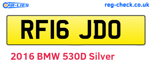 RF16JDO are the vehicle registration plates.