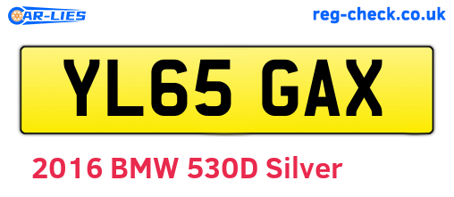 YL65GAX are the vehicle registration plates.