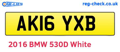 AK16YXB are the vehicle registration plates.