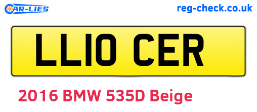 LL10CER are the vehicle registration plates.
