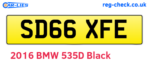 SD66XFE are the vehicle registration plates.