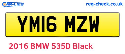 YM16MZW are the vehicle registration plates.
