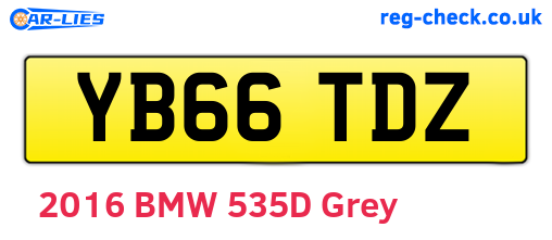 YB66TDZ are the vehicle registration plates.