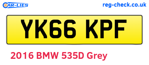 YK66KPF are the vehicle registration plates.