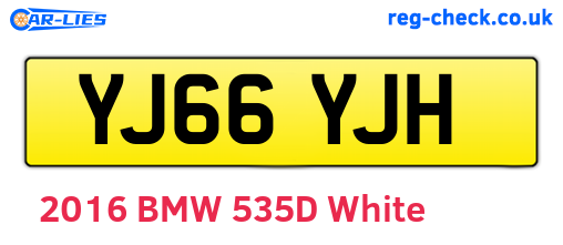 YJ66YJH are the vehicle registration plates.