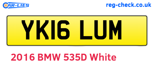 YK16LUM are the vehicle registration plates.