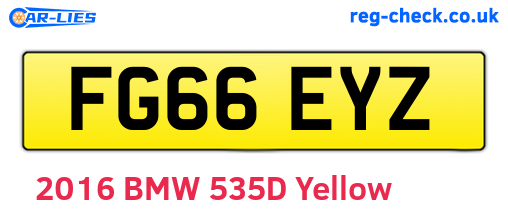 FG66EYZ are the vehicle registration plates.