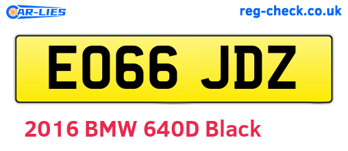 EO66JDZ are the vehicle registration plates.