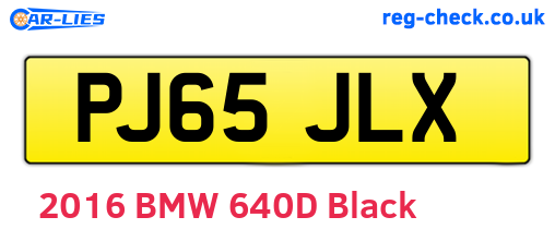 PJ65JLX are the vehicle registration plates.