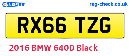 RX66TZG are the vehicle registration plates.