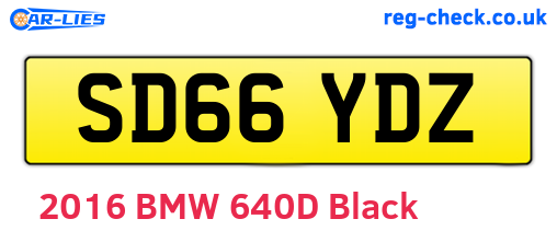 SD66YDZ are the vehicle registration plates.