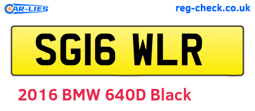 SG16WLR are the vehicle registration plates.