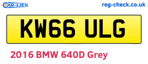 KW66ULG are the vehicle registration plates.