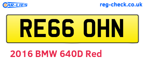 RE66OHN are the vehicle registration plates.