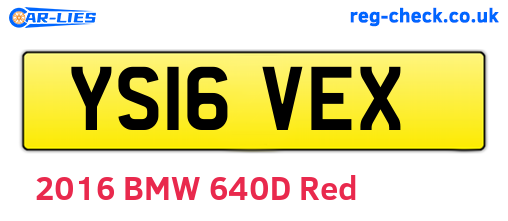 YS16VEX are the vehicle registration plates.