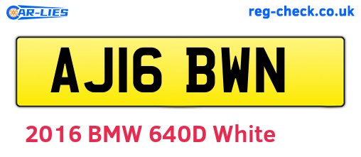 AJ16BWN are the vehicle registration plates.