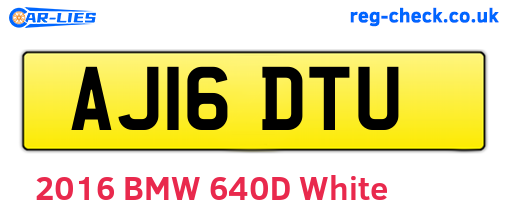 AJ16DTU are the vehicle registration plates.